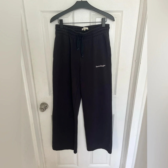 Favorite Daughter Black Pull On Drawstring Wide Legs Sweatpants Size M - Picture 3 of 9
